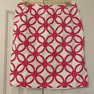 Talbots hot pink and white pencil skirt size 8
